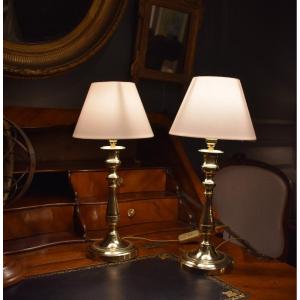 Paire De Lampes En Bronze