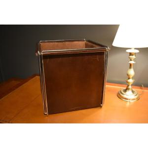 Leather Wastebasket