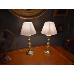 Paire De Lampes En Bronze