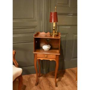 Louis XV Style Walnut Bedside Table