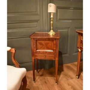 Louis XVI Style Marquetry Bedside Table