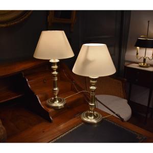 Pair Of Bronze Lamps