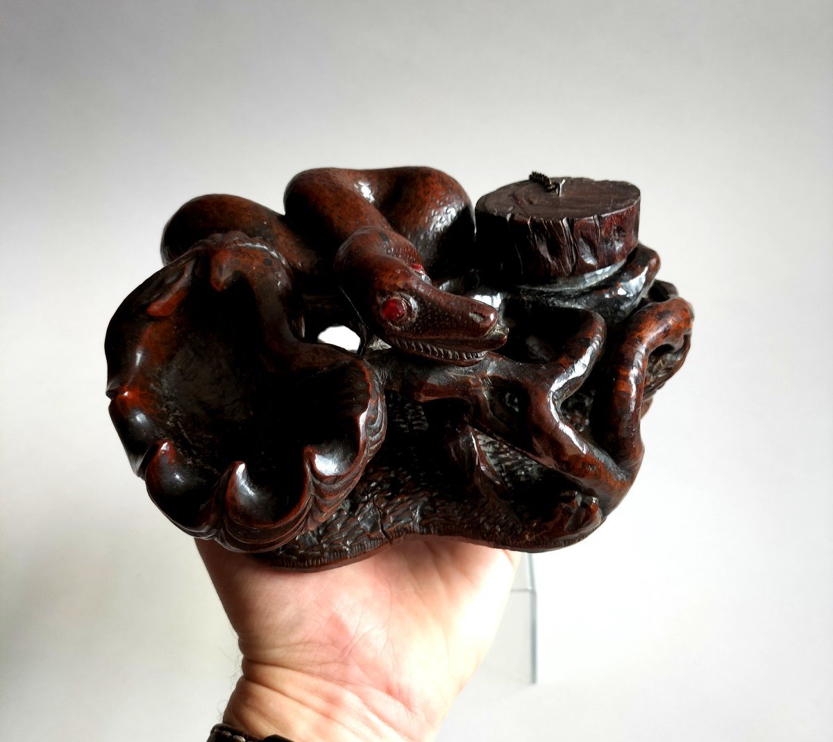 Snake And Shell Inkwell 19th Century -photo-7