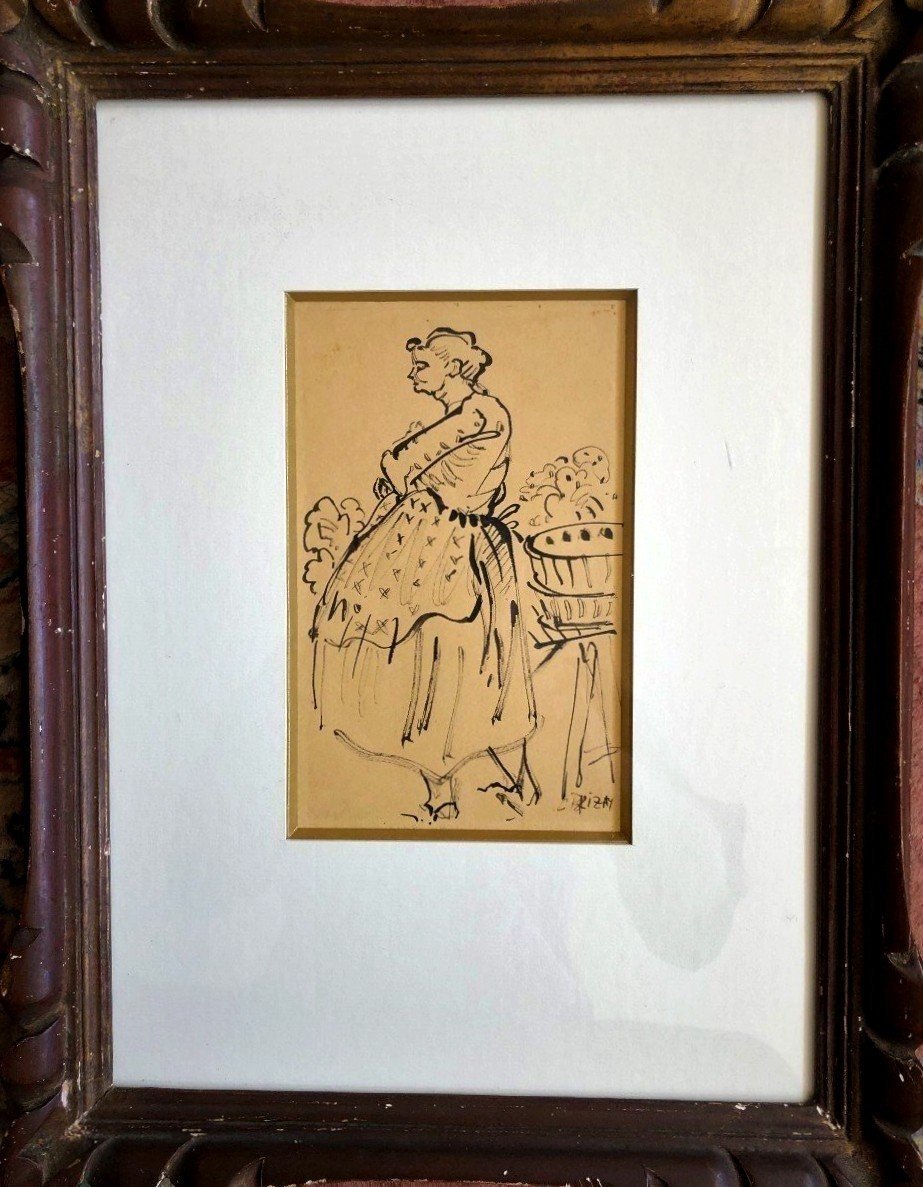 Dessin Impressionniste Femme 1900-photo-2