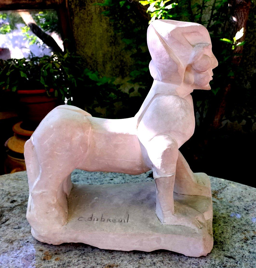 Surrealist Sphinx Direct Carving Sculpture -photo-3