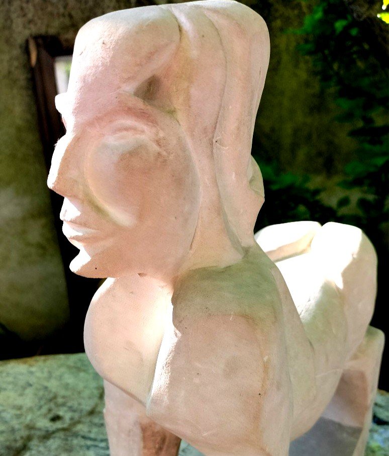 Surrealist Sphinx Direct Carving Sculpture -photo-1