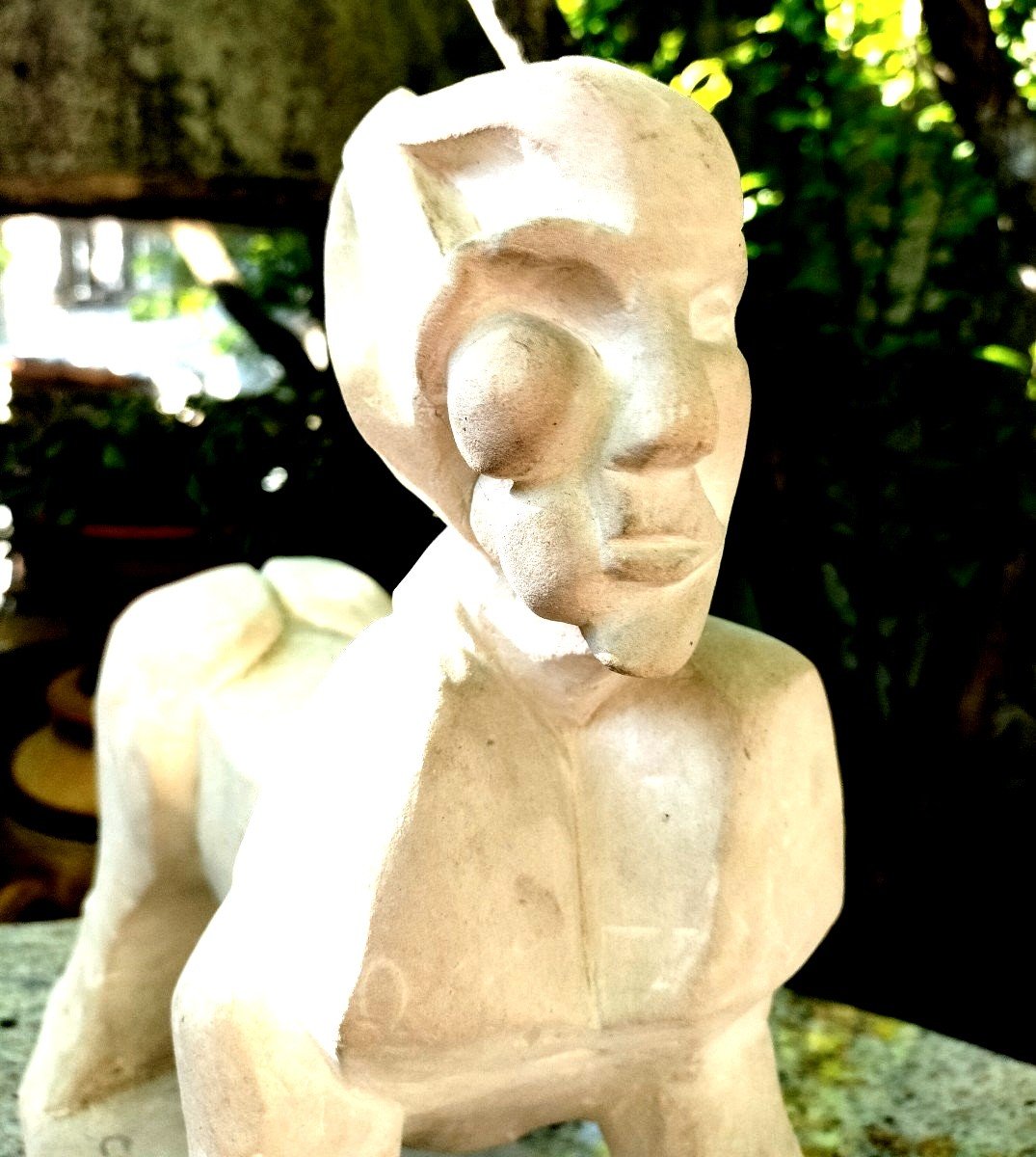 Surrealist Sphinx Direct Carving Sculpture -photo-4