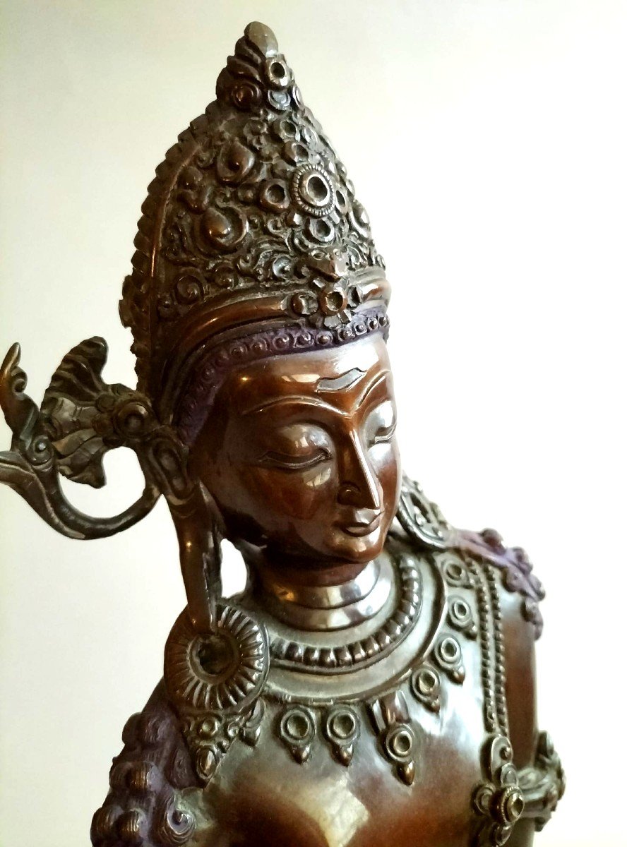 Indra Nepal Bronze End Of 19th Century-photo-3