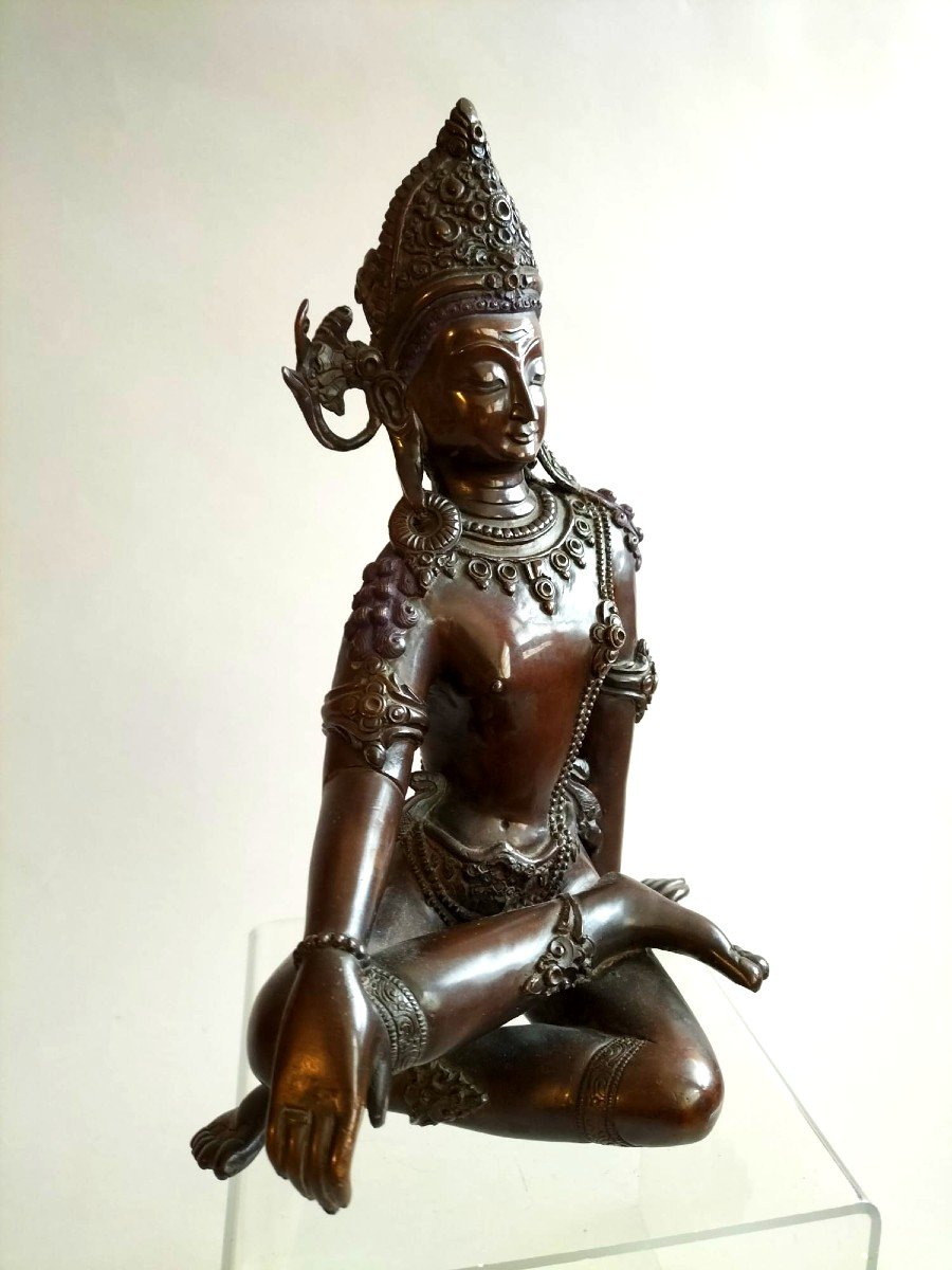 Indra Nepal Bronze End Of 19th Century-photo-2