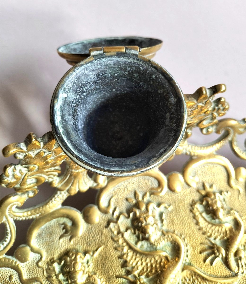 Napoleon III Gilt Bronze Inkwell-photo-2