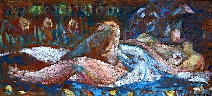 French School Reclining Nude Art Deco