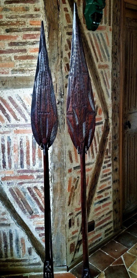 Pair Of Amazonian Ceremonial Paddles 1920-photo-2