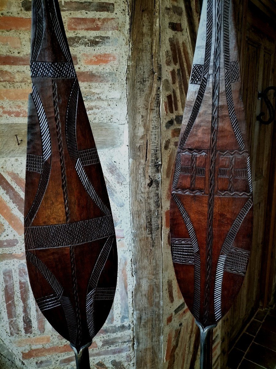 Pair Of Amazonian Ceremonial Paddles 1920-photo-4