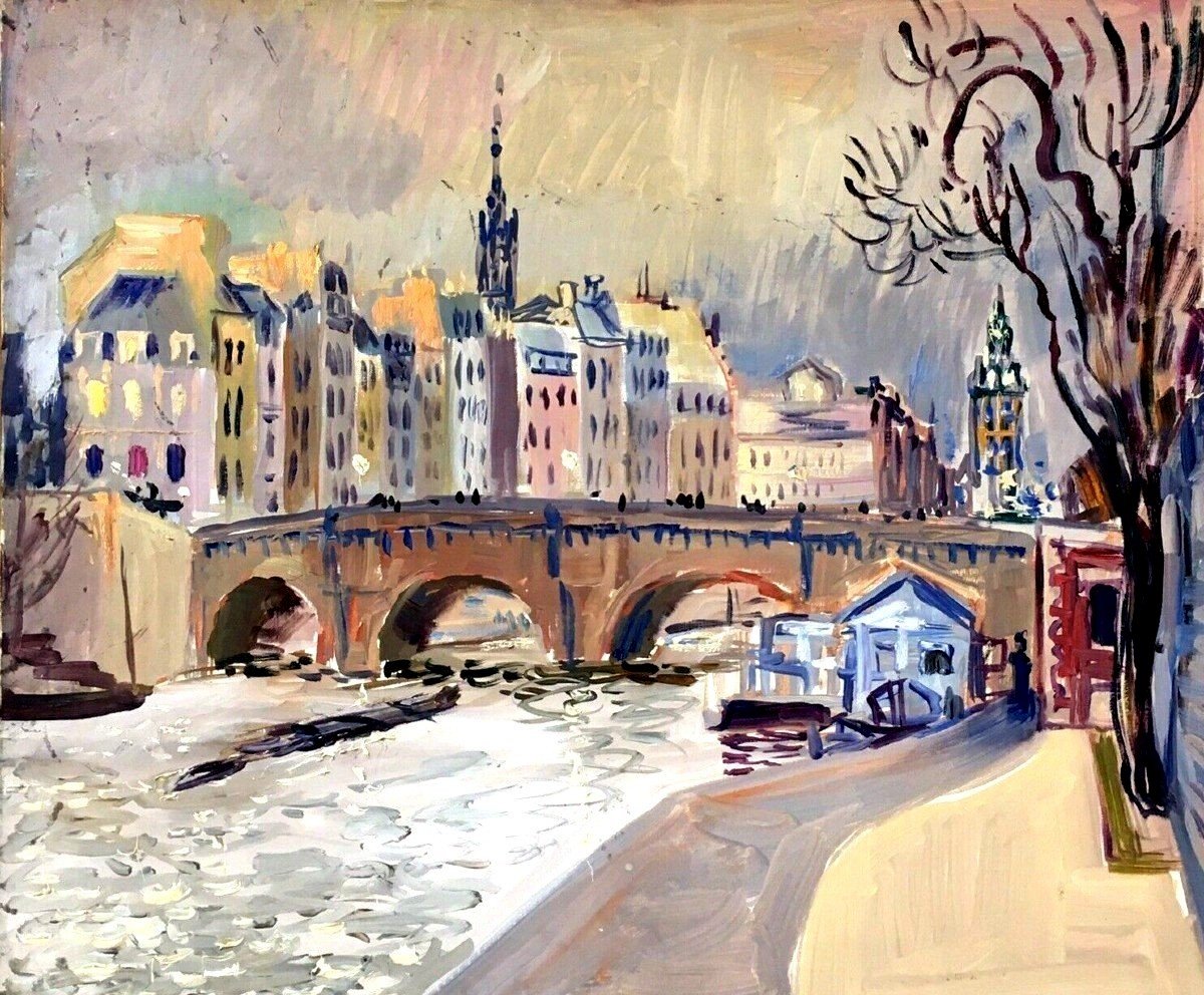 School Of Paris The Pont Neuf Around 1930