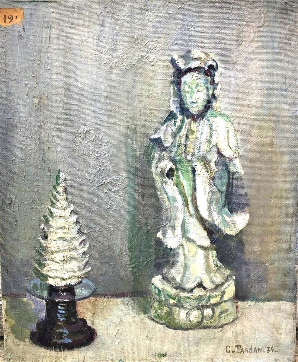 Nature Morte Asiatique Guanyin Et Coquillage 1934