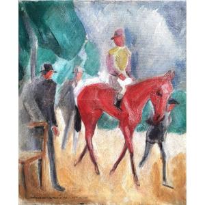 École cubiste Chaurand-naurac Jockey Et Cheval 1920