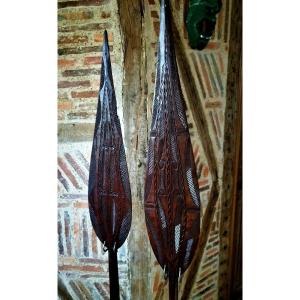 Pair Of Amazonian Ceremonial Paddles 1920