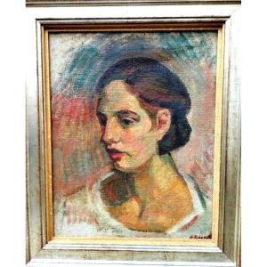 Portrait Jeune Femme  Art Déco 1930