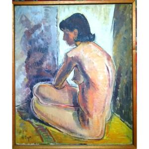 Oil On Canvas Nude Woman From Behind 