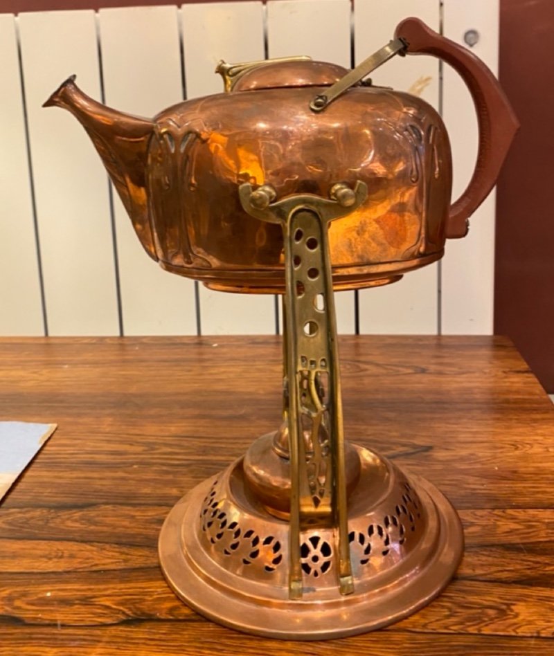 Art Nouveau Copper Teapot-photo-2