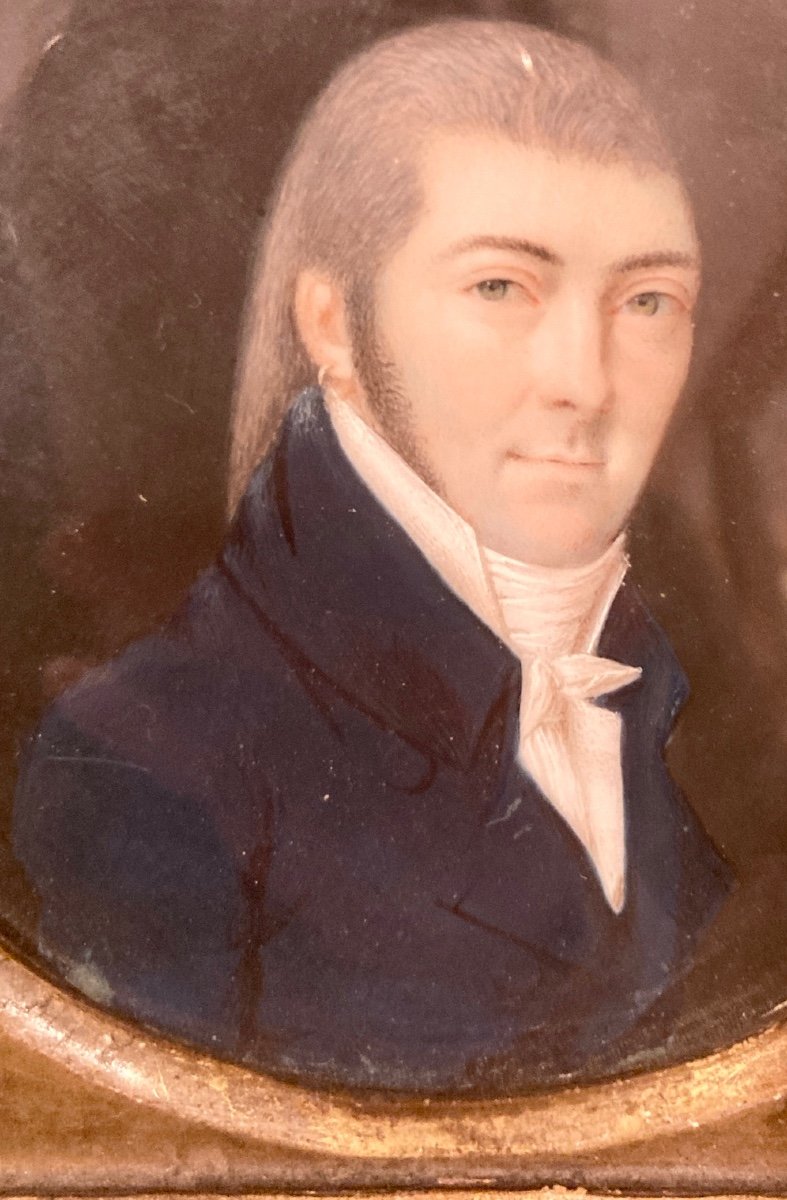 Portrait En Miniature D’un Homme Daté Du 25 Novembre 1805-photo-2