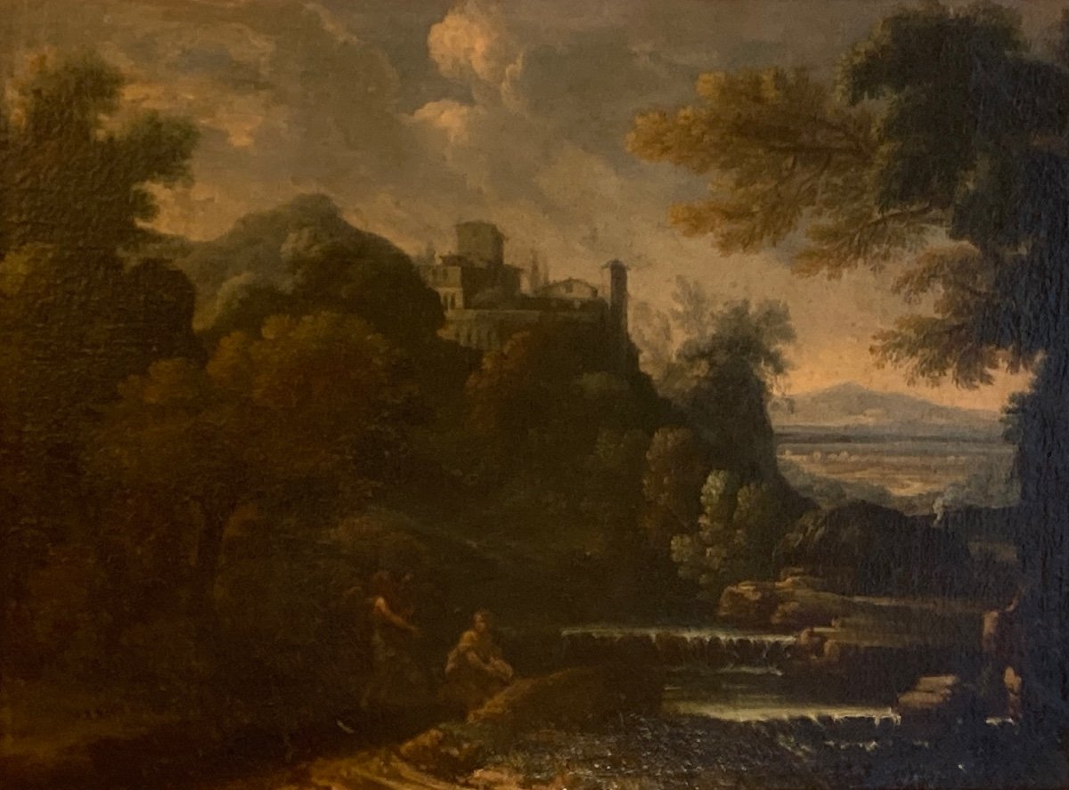 Oil On Canvas 18th Century Landscape-photo-2