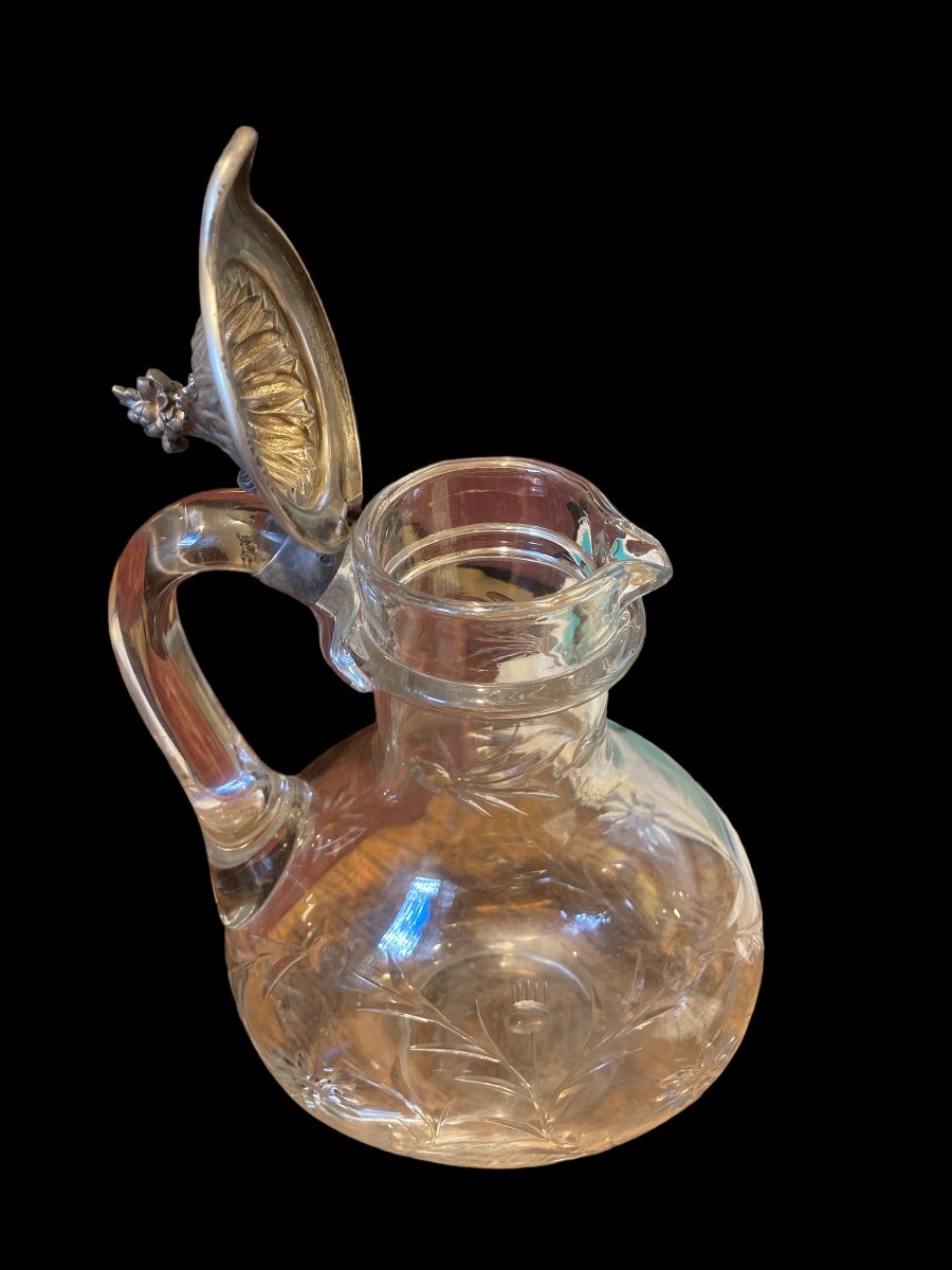 Ewer In Crystal And Silver, Late 19th Century-photo-3