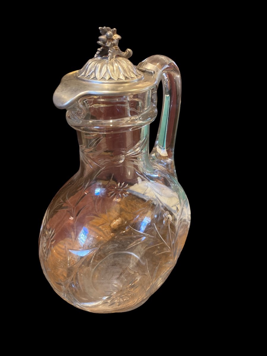 Ewer In Crystal And Silver, Late 19th Century-photo-4