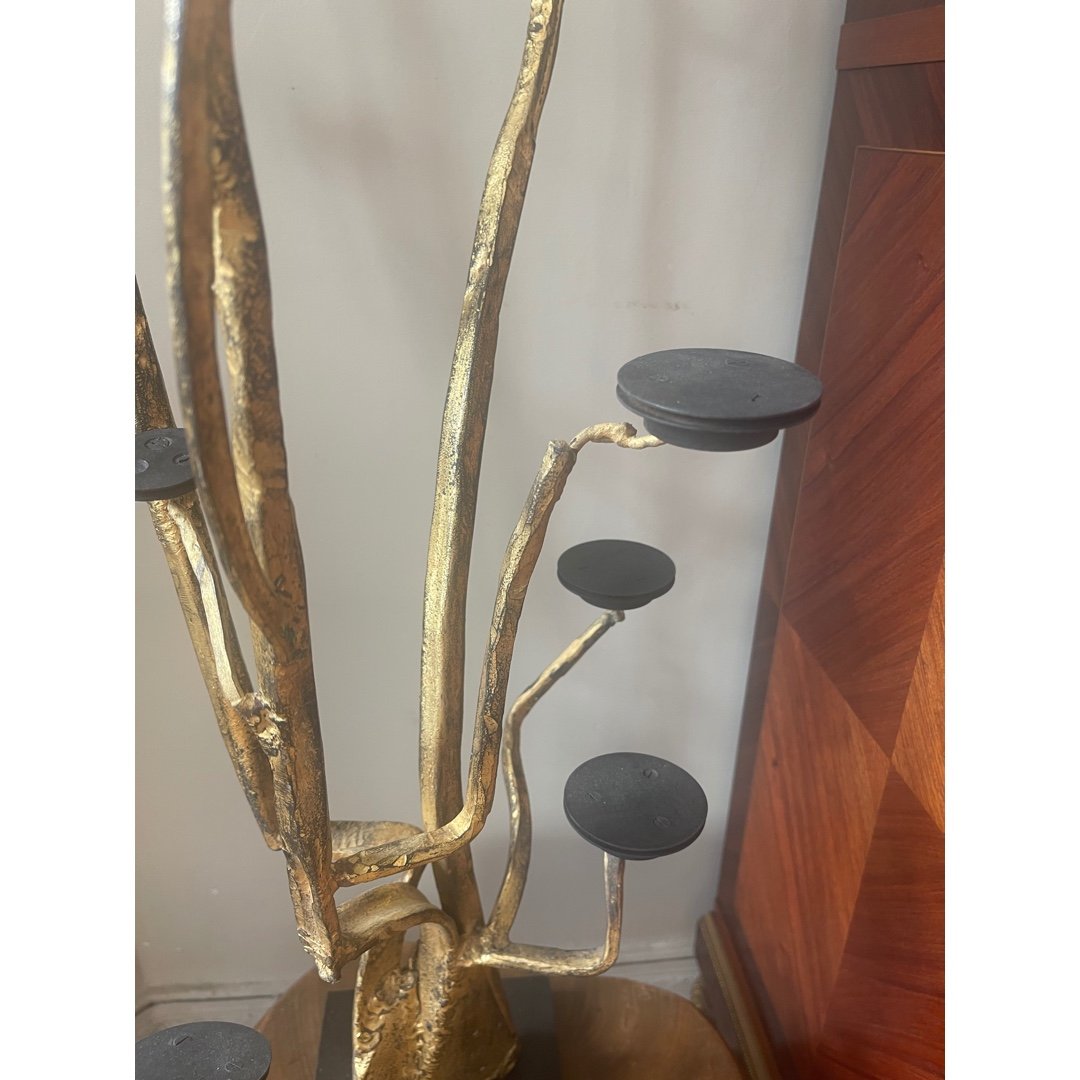 Tree-shaped Display, Golden Wrought Iron, 1990s-photo-2