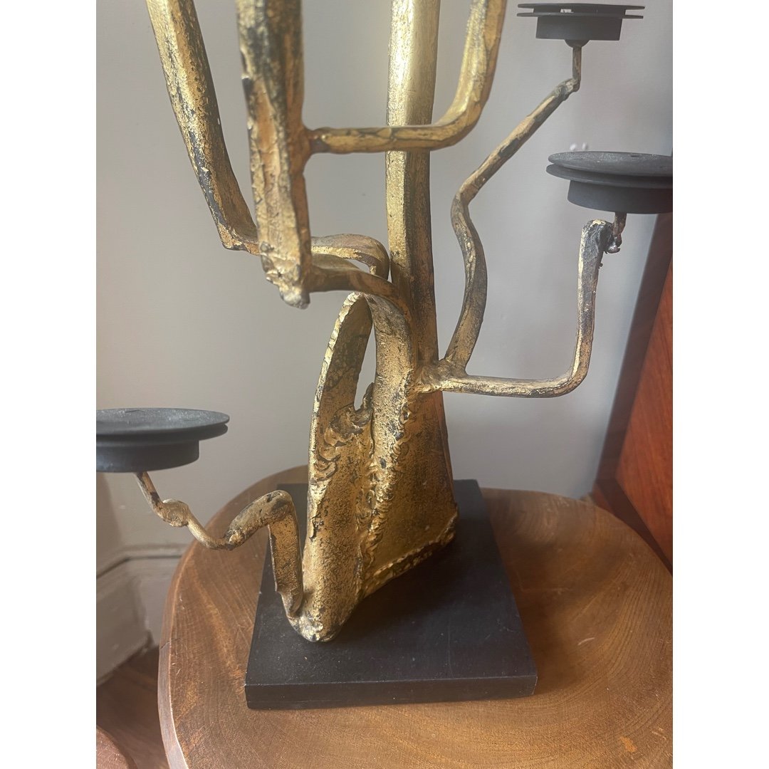 Tree-shaped Display, Golden Wrought Iron, 1990s-photo-3