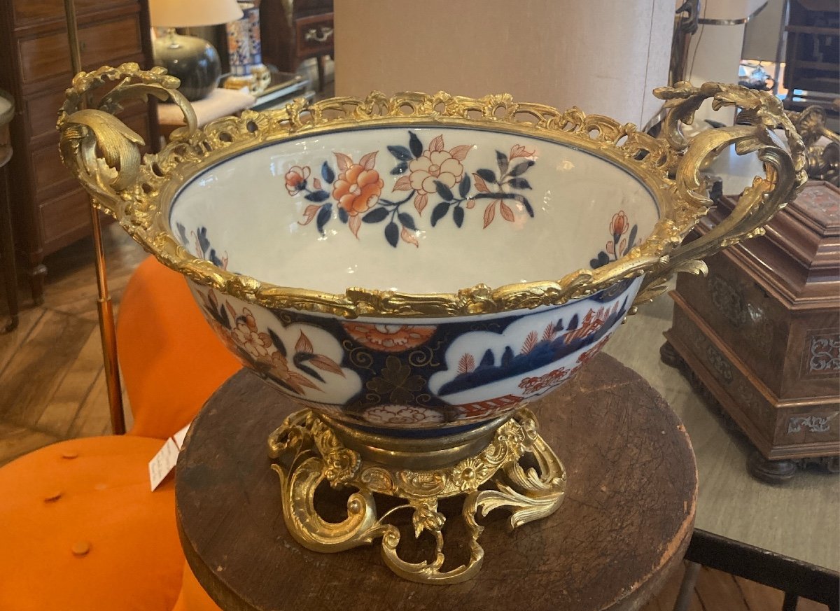 Coupe En Porcelaine Du Japon Montée En Bronze Doré, XIXe