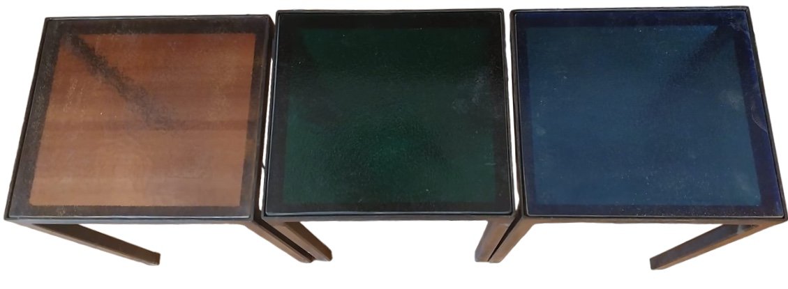 3 Side Tables, Iron And Glass, 1950s-photo-2