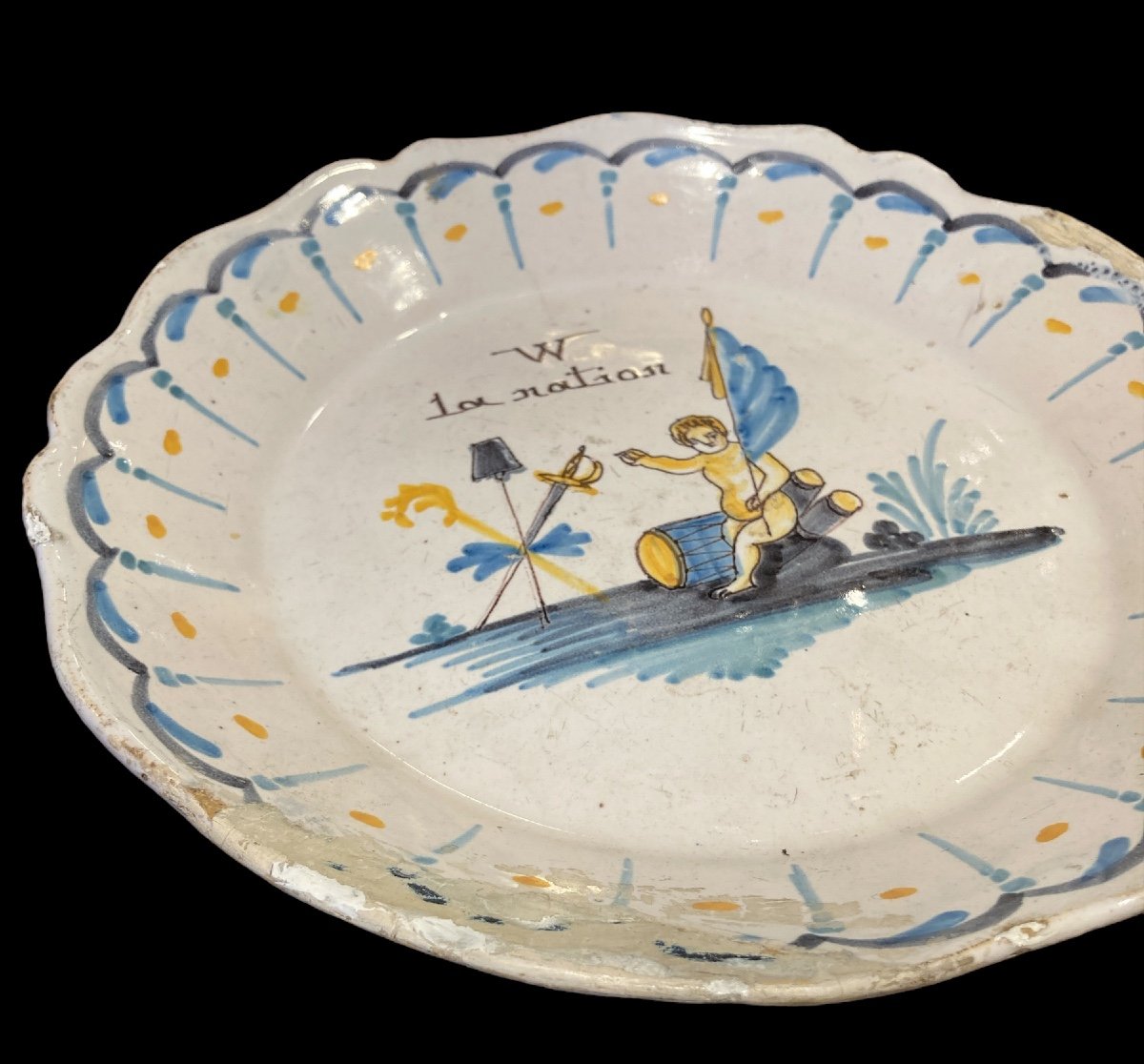 Earthenware Plate From Nevers, 18th Century-photo-3