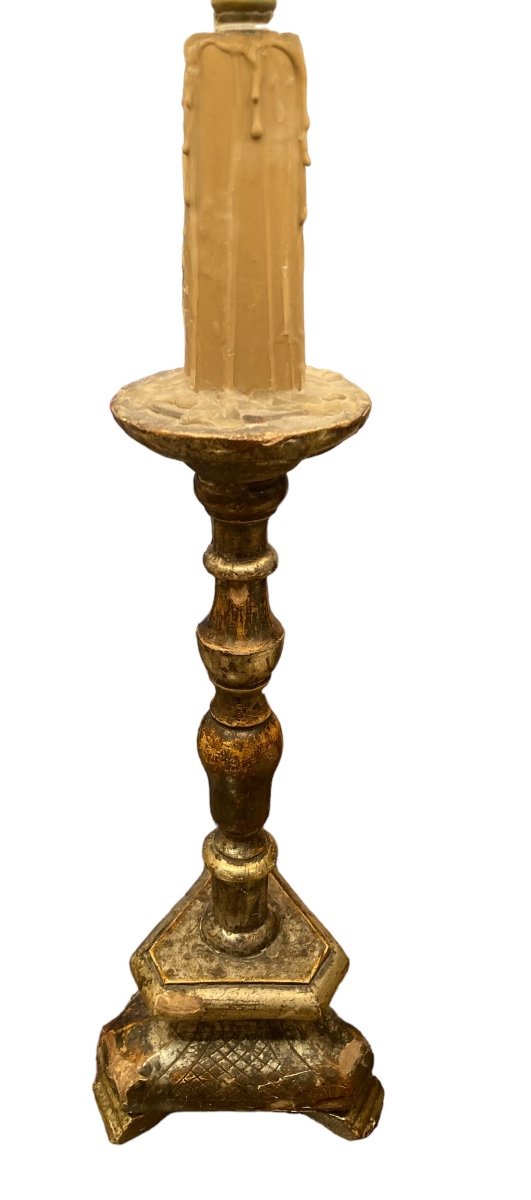 Lamp In Golden Wood, 18th Century-photo-2