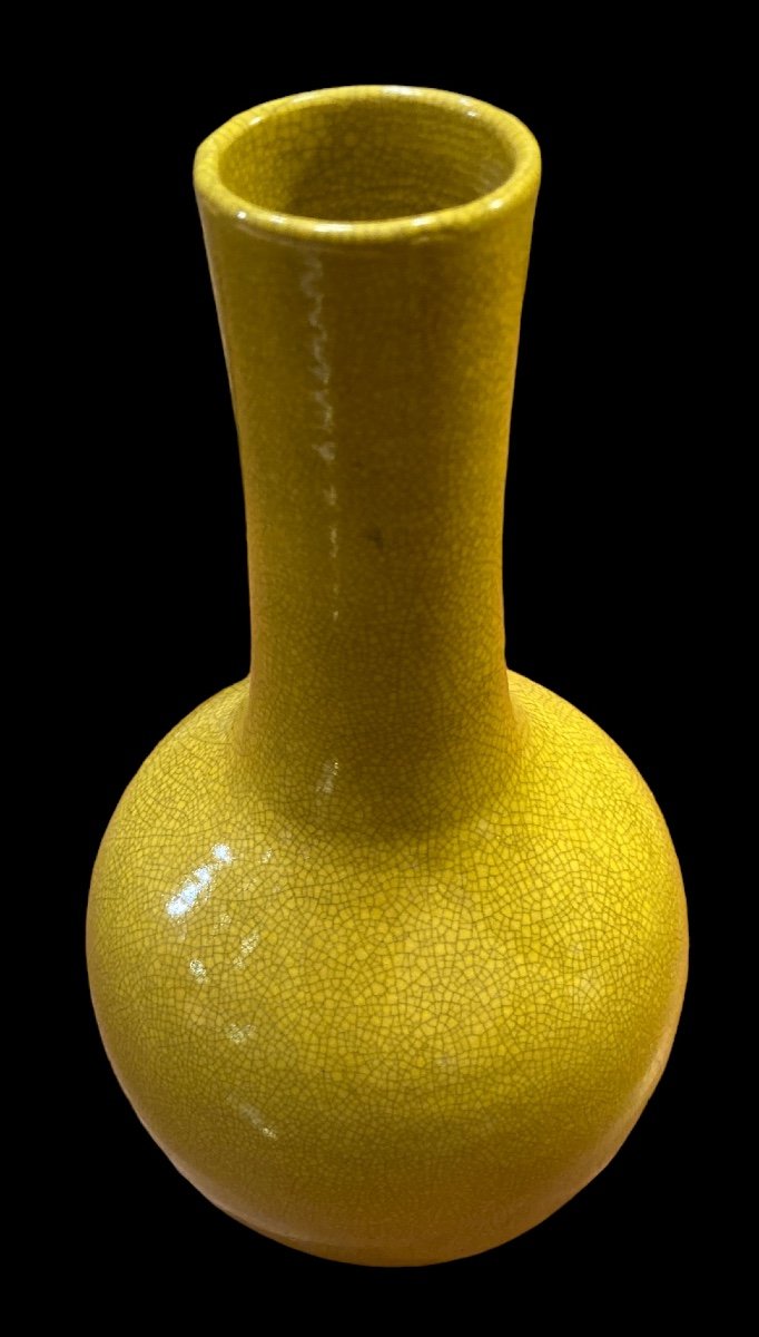 Baluster Vase In Cracked Ceramic, China, Late 19th-early 20th-photo-2