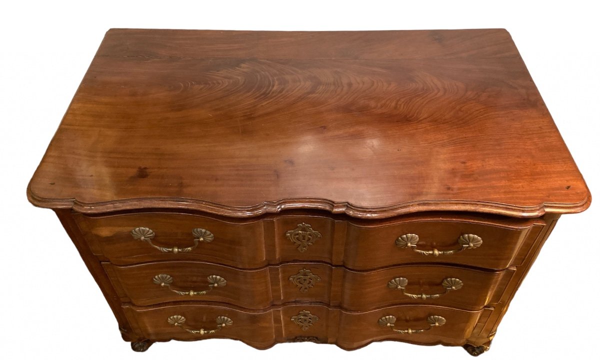 Louis XV, 18th Century Mahogany Chest Of Drawers-photo-4