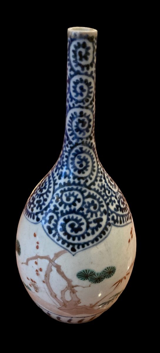 Bouteille à Saké En Porcelaine émaillée, Japon, Fin XIXe-photo-2