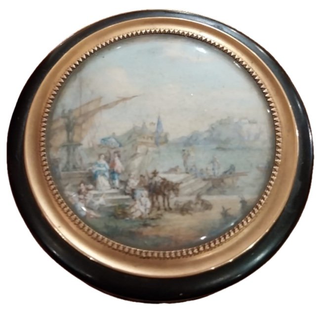 Miniature Round Box, 19th Century.-photo-4