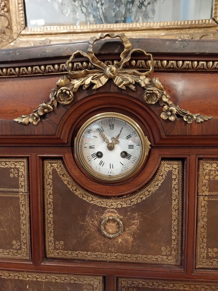 Inlaid Cardboard Maker With Its Clock, 19th Century-photo-3