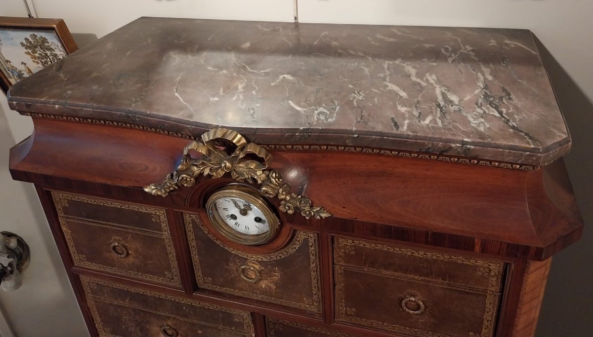 Inlaid Cardboard Maker With Its Clock, 19th Century-photo-1