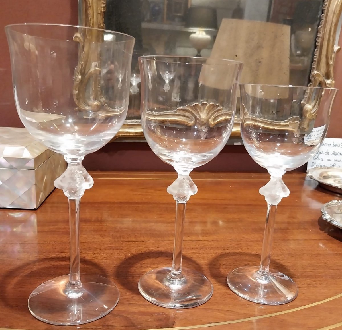 Lalique, Set Of 24 Glasses, Roxane Model, 20th