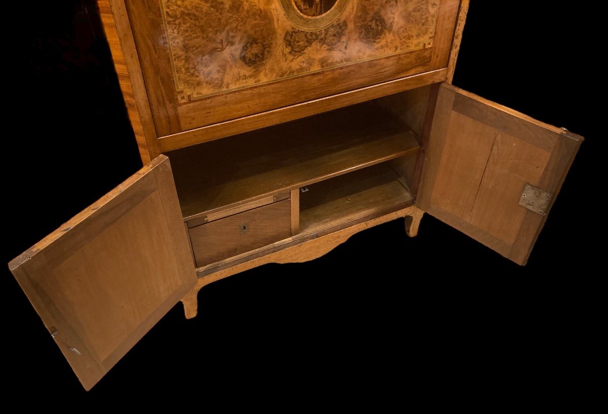 Secretary In Walnut Burl, Late 18th Century -photo-2