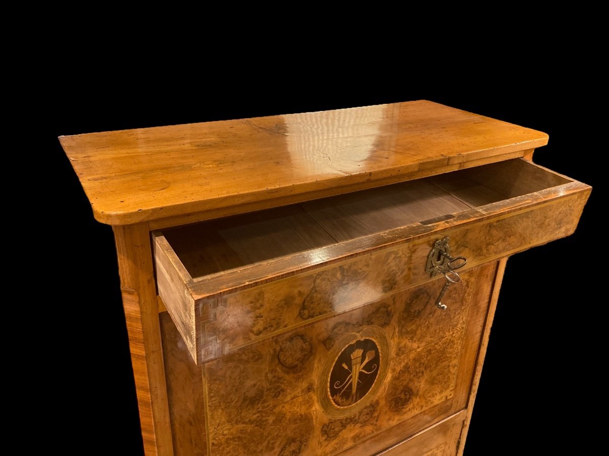 Secretary In Walnut Burl, Late 18th Century -photo-3