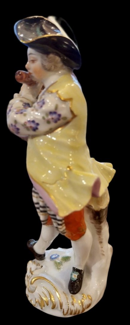 Meissen, Porcelain Statuette, The Flute Player, 20th Century-photo-4