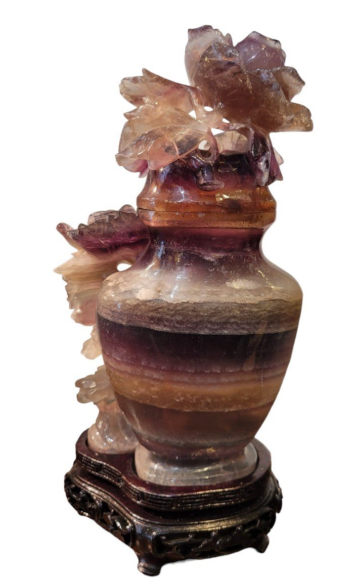 Covered Vase, Quartz, Asian Art, 20th Century -photo-4