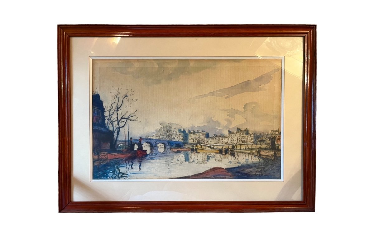 Frank Will (1900 - 1951), Quai De Seine, Watercolor