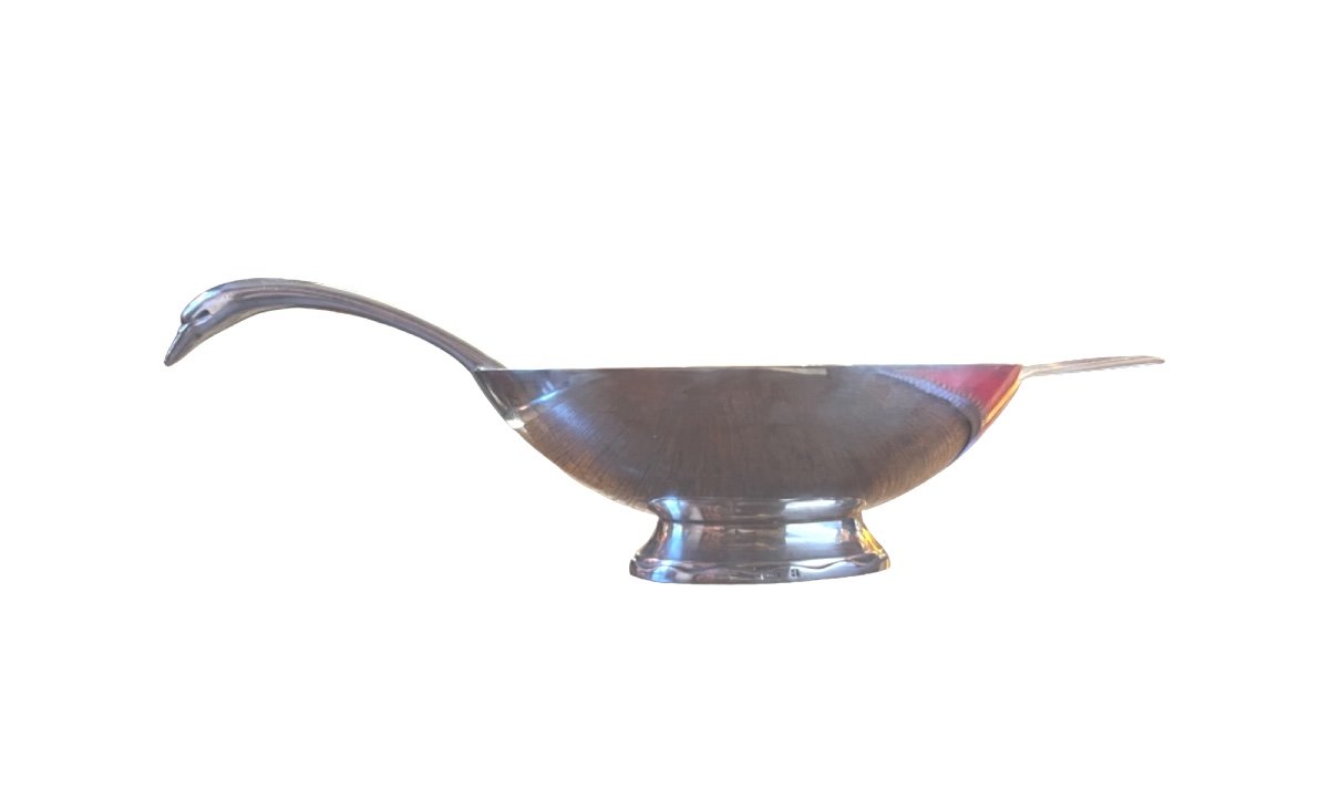 Saucière Cygne Argentée, Christian Fjerdingstad (1891-1968) Pour Gallia Christofle