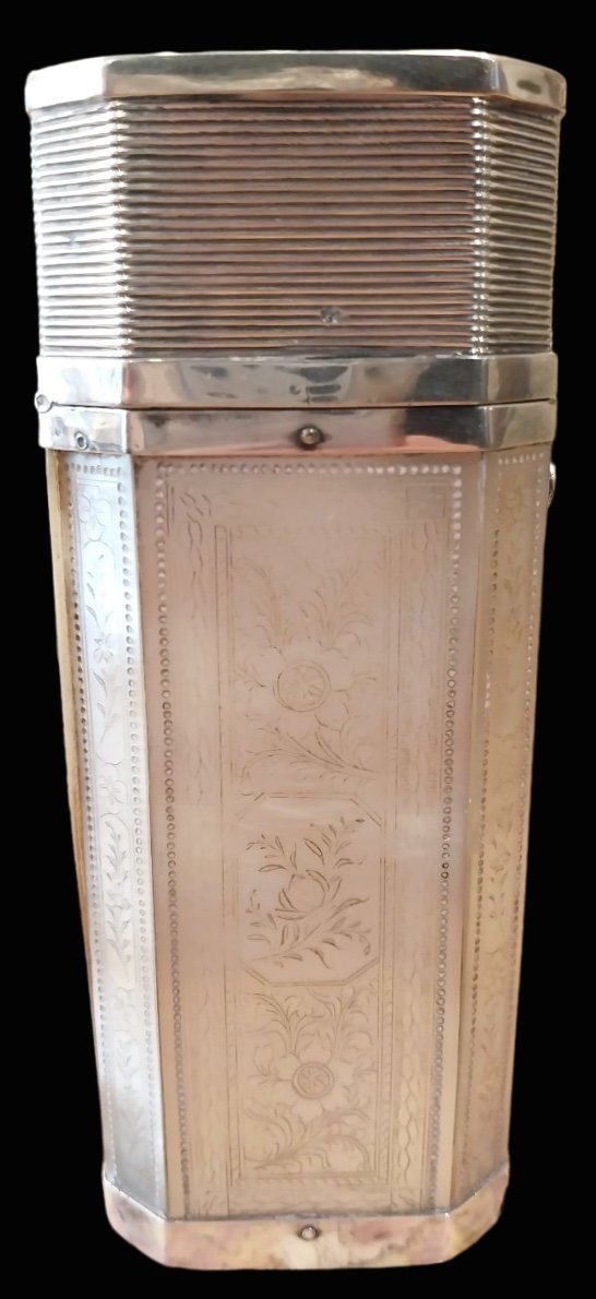 Silver And Mother-of-pearl Case, 19th Century-photo-2