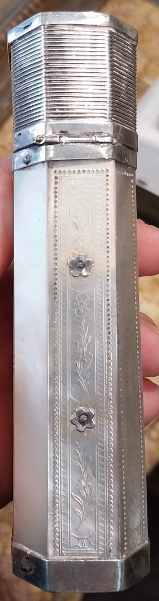Silver And Mother-of-pearl Case, 19th Century-photo-1
