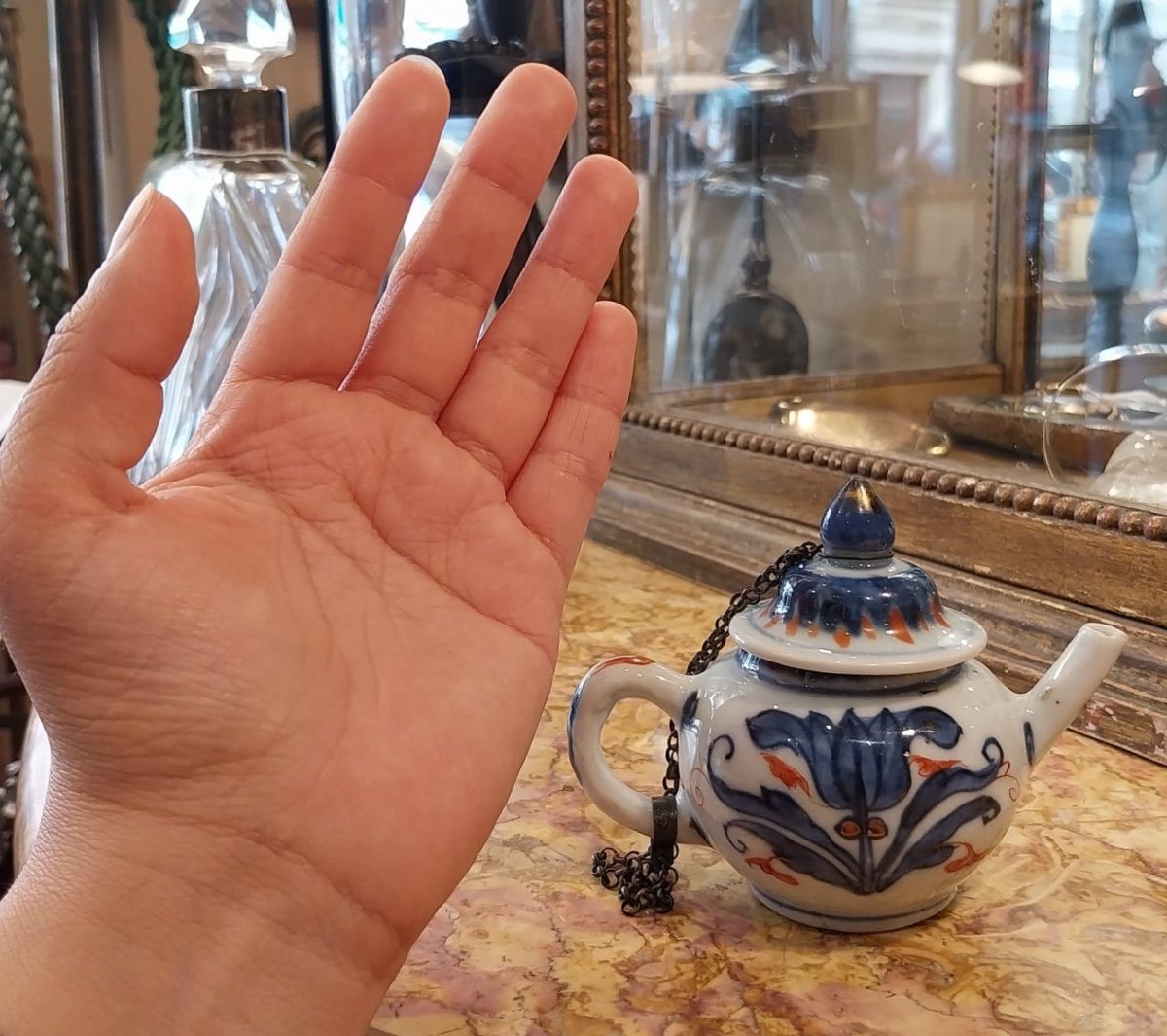 Miniature Teapot, Imari Chinese Porcelain, Compagnie Des Indes, 18th Century-photo-4